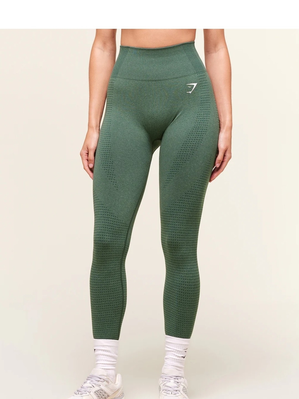 Gymshark Seamless High-Waisted Leggings in Olive Green